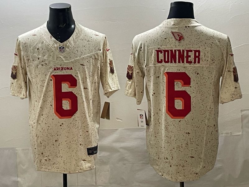 Men 2025 Arizona Cardinals #6 Conner Cream 5th generation Throwback Nike Limited NFL Jersey style 031